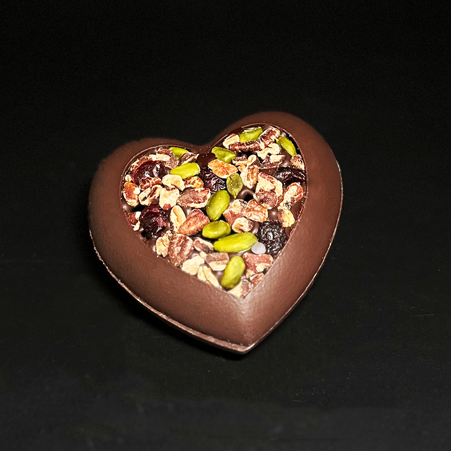 Coeur bonbonnière 6 bonbons - noir