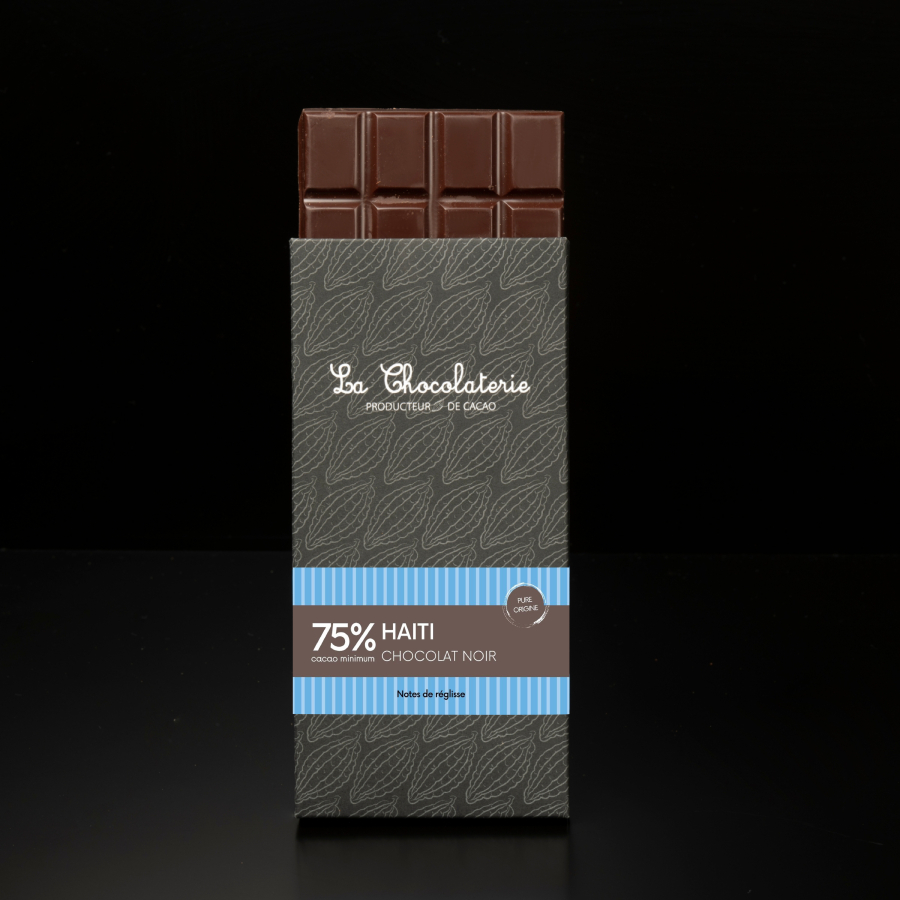 Tablette chocolat - Pure origine sauvage Haiti 75% Notes de réglisse