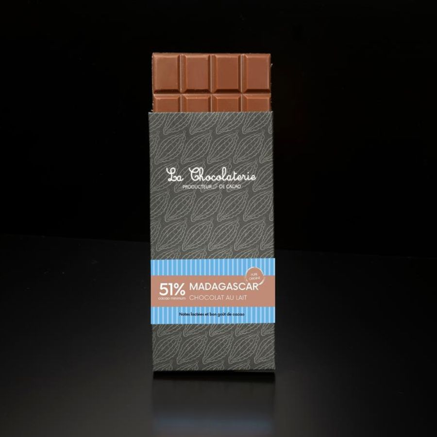 Tablette chocolat au lait - pure origine madagascar 51%
