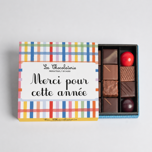 Coffret 16 chocolats mixtes - Merci pour cette année 
