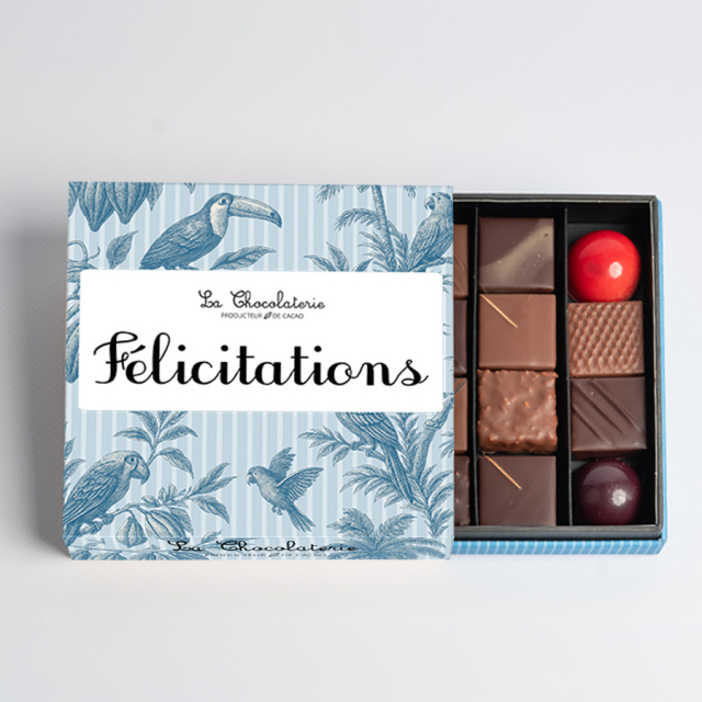 Coffret 16 chocolats mixtes - félicitations