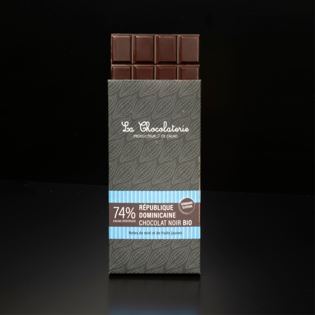 Tablette chocolat - Domaine Elvesia bio République dominicaine 74% fruité