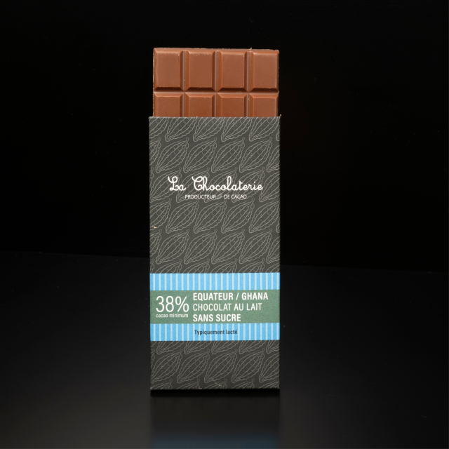 Tablette chocolat - Pure origine Équateur/Ghana 38% fraicheur, sans sucre